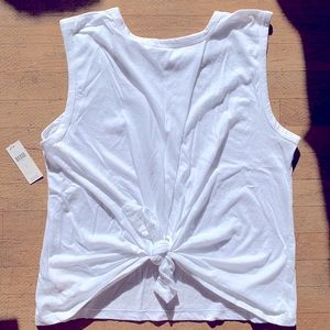Anthropologie knotted back white tank NWT